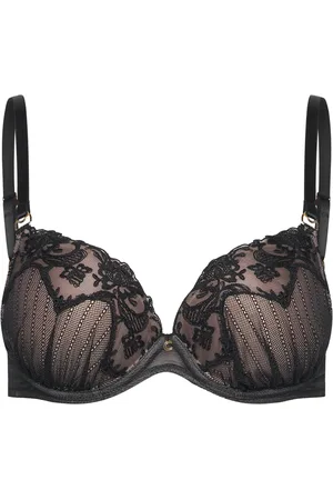 Chantelle Cabaret Sauvage T-Shirt Push Up Bra Designers Bras & Tops Push Up Bras Black