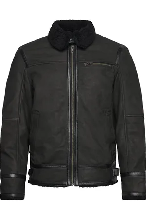 Jofama Edgar Nubuck Shearling Jacket Fôret Jakke Black
