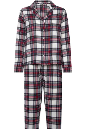 Hunkemöller Pj Flannel Twill Check Pyjamas Red