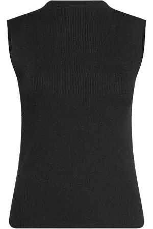 SELECTED Slflura Lurex Sl Knit High Neck Vests Knitted Vests Black
