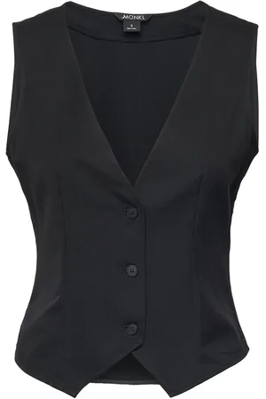 Monki Tailored Vest Blazers Sleeveless Blazers Black
