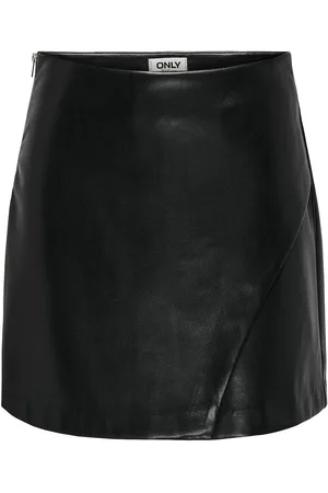 ONLY Onlzeta Hw Faux Lea Skirt Cc Pnt Skirts Short Skirts Black
