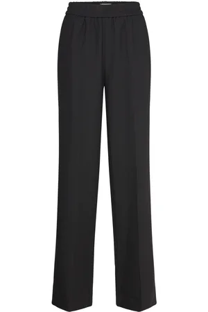 Fiveunits Louisefv Split Bottoms Trousers Straight Leg Black
