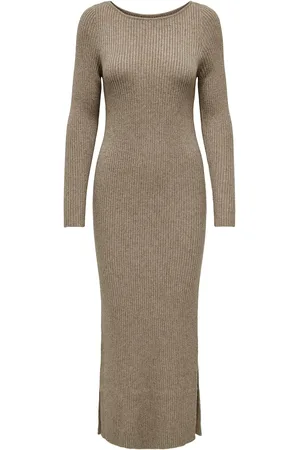 ONLY Onlkatia Ls Maxi Boatn Dress Cc Knt Maxikjole Festkjole Beige