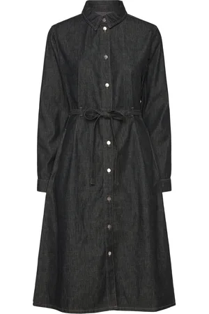 Mads Norgaard Soft Denim Svanil Dress Knelang Kjole Black