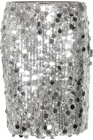 Cream Crsparkle Skirt Skirts Short Skirts Silver