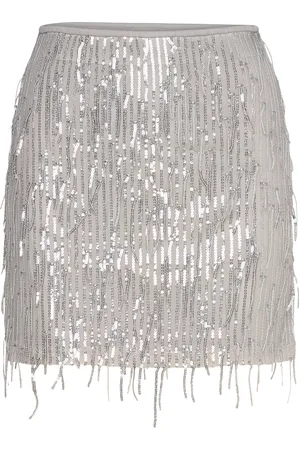 ONLY Onlspacy Short Sequins Skirt Wvn Kort Skjørt Silver