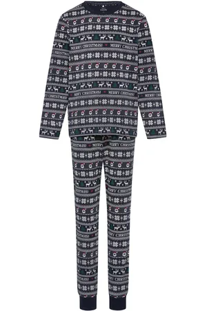 NAME IT Nknvismas Ls Nightset Pyjamas Sett Navy