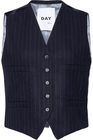 DAY Birger et Mikkelsen Rudy - Woolen Pinstripe Blazers Sleeveless Blazers Navy