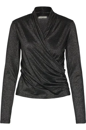 INWEAR Beverlyiw Wrap Blouse Tops Blouses Long-sleeved Black