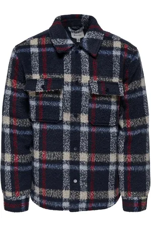 Only & Sons Onsgio Lf Check Padded Jacket Otw Tynn Jakke Navy