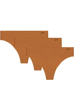 Under Armour Ua Pure Stretch No Show Thong -Solid 3Pk Sport Panties Thong Brown