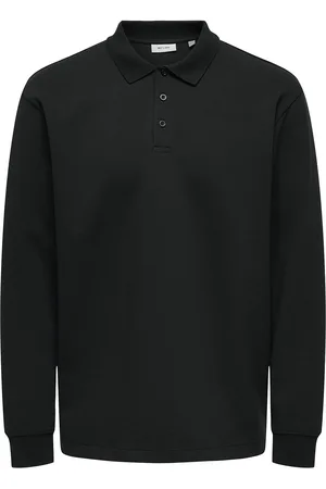 Only & Sons Onsbernard Rlx Ls Polo Tops Polos Long-sleeved Black
