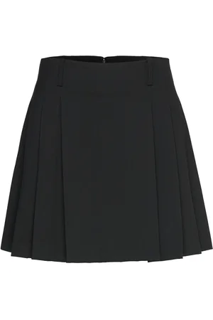 MANGO Pinstriped Pleated Skirt Skirts Short Skirts Black