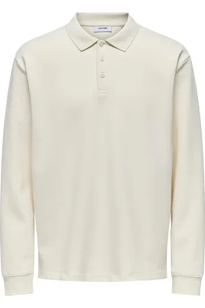 Only & Sons Onsbernard Rlx Ls Polo Tops Polos Long-sleeved Cream