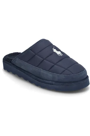 Ralph Lauren Reade Suede-Trim Quilted Scuff Slipper Slippers Tøfler Navy