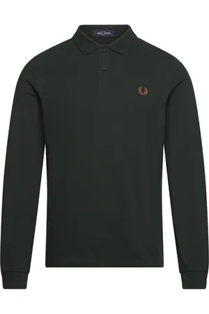 Fred Perry L/S Plain Fp Shirt Tops Polos Long-sleeved Green
