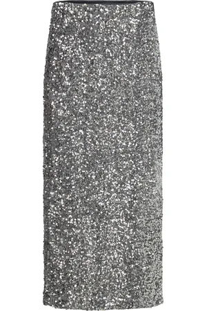 Object Objkinne Hw Long Skirt 136 Skirts Knee-length & Midi Skirts Silver