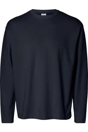 SELECTED Slhlooseoscar Ls O-Neck Tee Noos Tops T-shirts Long-sleeved Navy