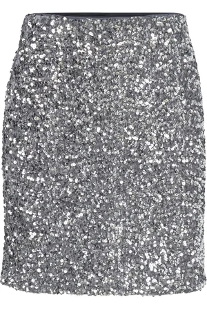 Object Objkinne Hw Mini Skirt 136 Div Skirts Short Skirts Silver