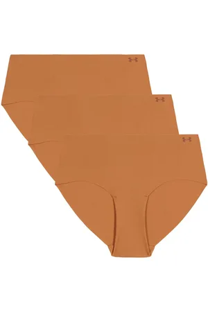 Under Armour Ua Pure Stretch No Show Hipster-Solid3Pk Sport Panties Briefs Brown