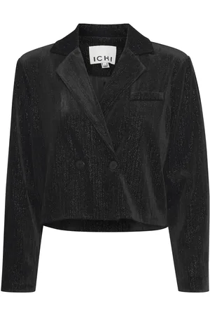 Ichi Ihkate Glamour Bl2 Blazers Cropped Blazers Black