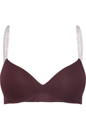 Tommy Hilfiger Wireless Push Up Lingerie Bras & Tops Push Up Bras Burgundy
