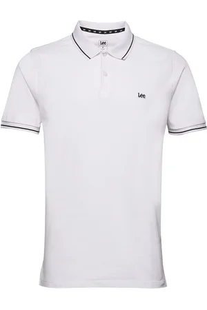 Lee Pique Polo Tops Polos Short-sleeved White