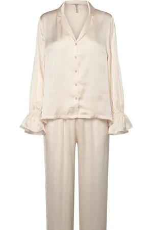 Lindex Set Satin Frill Pyjamas Cream