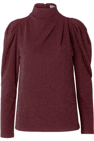 SELECTED Slfmarwa Ls High Neck Top Tops T-shirts & Tops Long-sleeved Burgundy