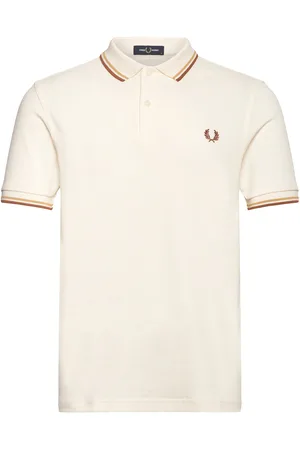 Fred Perry Twin Tipped Fp Shirt Tops Polos Short-sleeved Cream