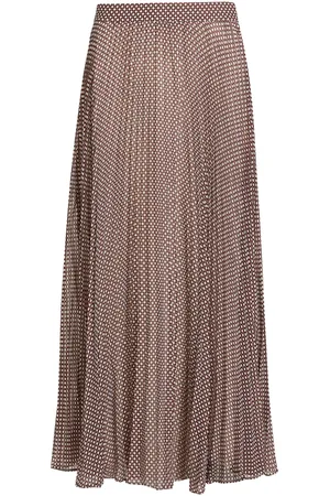 Tommy Hilfiger Ruffle Sunray Pleated Long Skirt Skirts Maxi Skirts Burgundy