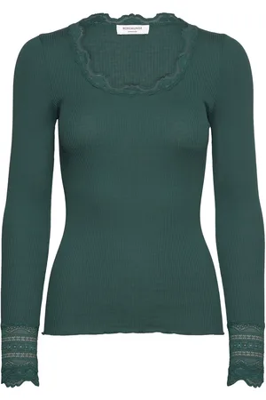 Rosemunde Silk T-Shirt W/ Lace Tops T-shirts & Tops Long-sleeved Green