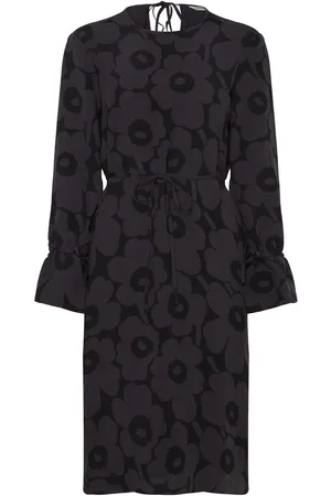 Marimekko Lahjat Unikko Knelang Kjole Grey