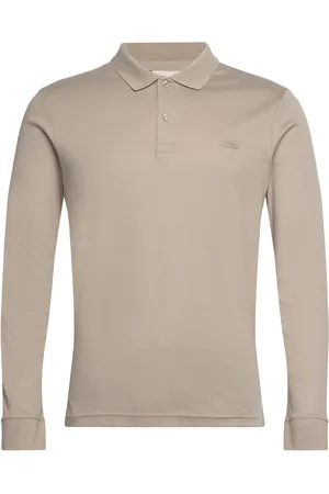 Calvin Klein Liquid Touch Slim Ls Polo Tops Polos Long-sleeved Beige