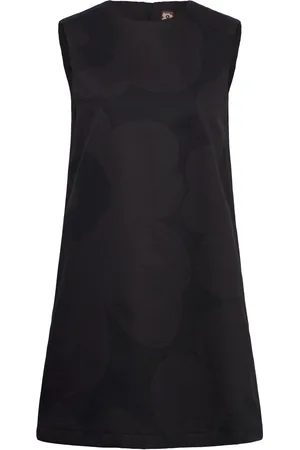 Marimekko Siluetti Unikko Kort Kjole Black