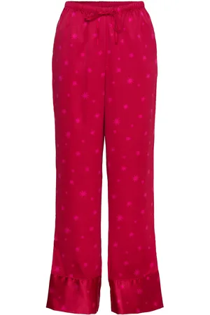 Hunkemöller Satin Trousers Pyjamasbukser Pysjbukser Red
