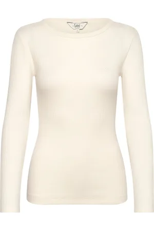 Lee Ls Rib Tee Tops T-shirts & Tops Long-sleeved White