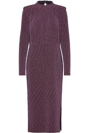 Coster Copenhagen Shimmer Dress Knelang Kjole Burgundy