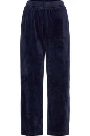 Hunkemöller Velours Pyjama Pants Pyjamasbukser Pysjbukser Navy
