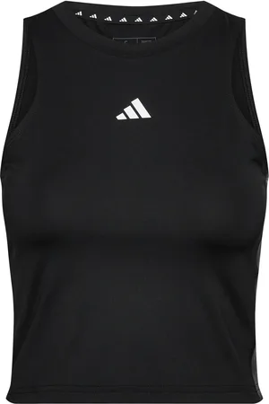 adidas Aop Flower Tk Sport Sport Clothing Sports Tops & T-shirts Sport Crop Tops Sport Sleeveless Crop Tops Black
