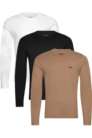 HUGO BOSS Lsshirtrn 3P Classic Tops T-shirts Long-sleeved Brown