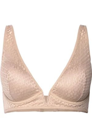 HUGO BOSS Triangle B Lace Lingerie Bras & Tops Plunge Bras Beige