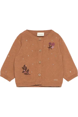 Minymo Cardigan Knit Tops Knitwear Cardigans Brown