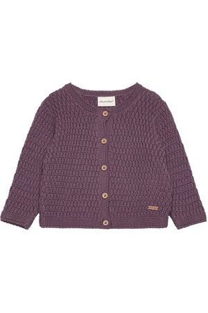 Minymo Cardigan Knit Tops Knitwear Cardigans Purple