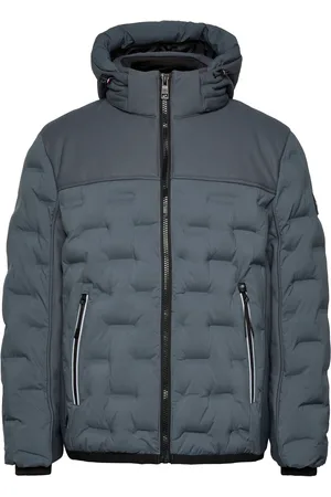 TOM TAILOR Hybrid Puffer Jacket Fôret Jakke Blue