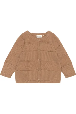 Minymo Cardigan Knit Tops Knitwear Cardigans Brown