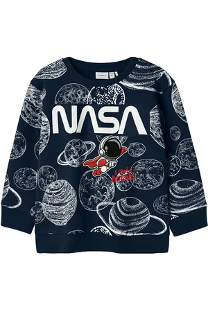 NAME IT Nmmdaim Nasa Nreg Sweat Bru Nas Tops Sweat-shirts & Hoodies Sweat-shirts Black