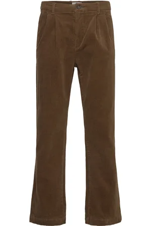 Lindbergh Wide Fit Corduroy Pants Bottoms Trousers Chinos Brown