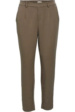 Object Objlisa Slim Pant Noos Bottoms Trousers Slim Fit Trousers Brown